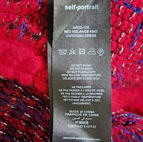 self-portrait | Red Tweed Sweater Dress - Picture 5 of 6